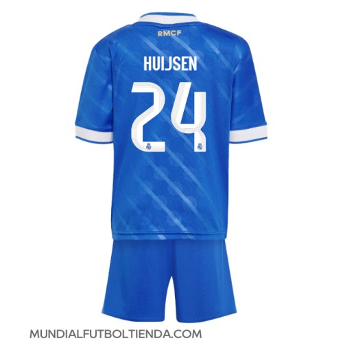 Camiseta Real Madrid Dean Huijsen #24 Tercera Equipación Replica 2025-26 para niños mangas cortas (+ Pantalones cortos)